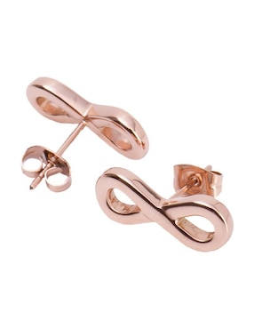 Aretes de infinito Luckyly con acabado baño de oro