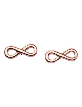 Aretes de infinito Luckyly con acabado baño de oro