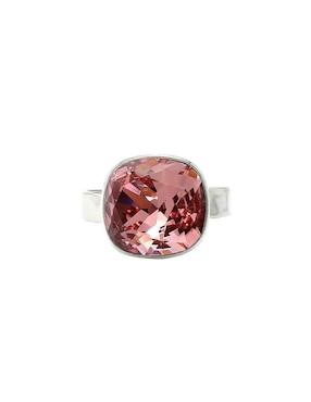 Anillo cuadrado Zvezda Cushion P 925 de plata cristal
