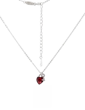 Colgante Y Dije De Corazón Mayfer Joyería Paris De Plata P925 Cristal