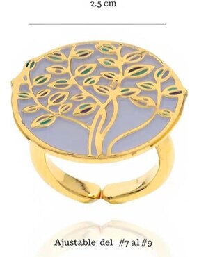 Anillo de árbol Ablime Joyería con acabado baño de oro