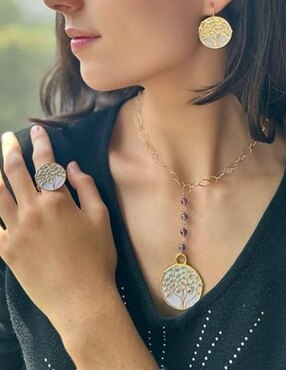 Anillo de árbol Ablime Joyería con acabado baño de oro