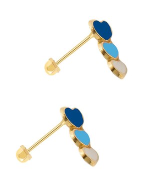 Broqueles de corazón Oro Angelus de oro con acabado esmaltado