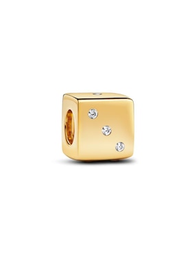 Charm de dado Pandora moments de plata 14 K