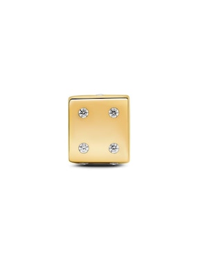 Charm de dado Pandora moments de plata 14 K