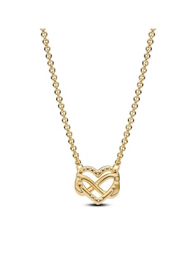 Collar de corazón Pandora Moments de baño de oro P 925