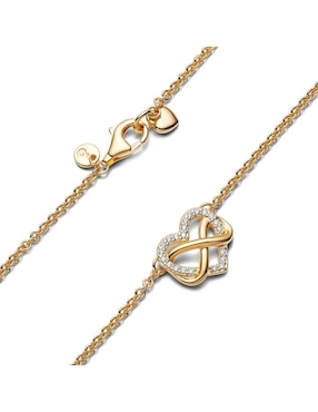 Collar de corazón Pandora Moments de baño de oro P 925