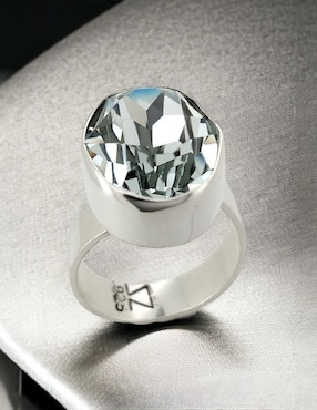 Anillo ovalado Zvezda P 925 de plata cristal