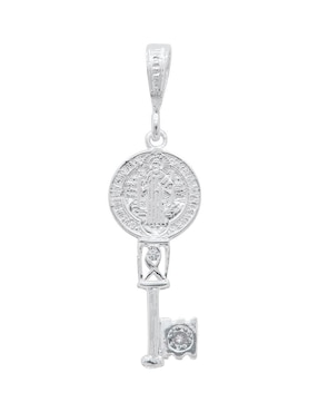 Dije De Llave Boscaini San Benito De Plata P 925 Zirconia