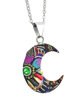 Aretes y collar de luna Zvezda de plata P.925 cristal