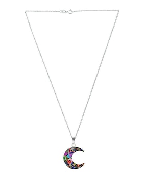 Aretes y collar de luna Zvezda de plata P.925 cristal