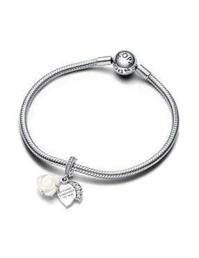 Charm de flor Pandora moments de plata P 925