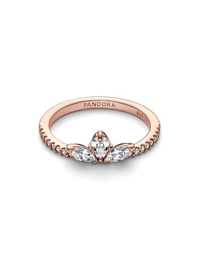 Anillo redondo Pandora Timeless de plata P 925 zirconia cúbica baño de oro rosa
