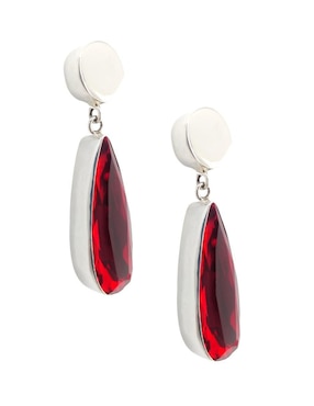 Aretes de gota Zvezda de plata P 925 con acabado brillante cristal