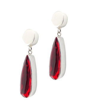 Aretes de gota Zvezda de plata P 925 con acabado brillante cristal