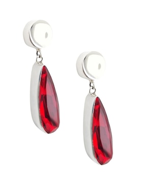 Aretes de gota Zvezda de plata P 925 con acabado brillante cristal