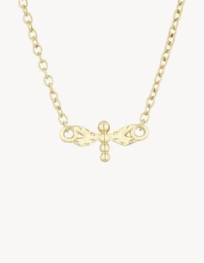 Collar De Libélula Apodemia Dragonfly Con Acabado Baño De Oro 18 K