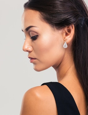 Aretes de gota Oro Angelus con acabado brillante