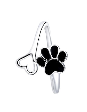 Anillo de corazón Miow Kiki P 925 de plata zirconia brillante