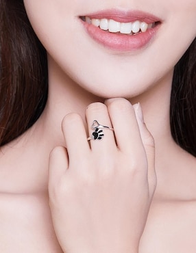 Anillo de corazón Miow Kiki P 925 de plata zirconia brillante