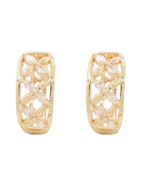 Aretes redondos Oro Angelus con acabado brillante zirconia