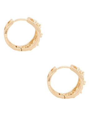 Aretes redondos Oro Angelus con acabado brillante zirconia