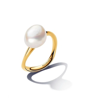 Anillo Pandora Essence de plata P 925 perla con acabado baño de oro