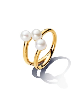 Anillo Pandora Essence de plata P 925 perla con acabado baño de oro
