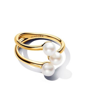 Anillo Pandora Essence de plata P 925 perla con acabado baño de oro