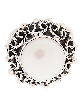 Anillo Mauricio Serrano Jewelry Perla Grecas P 925 de plata perla brillante
