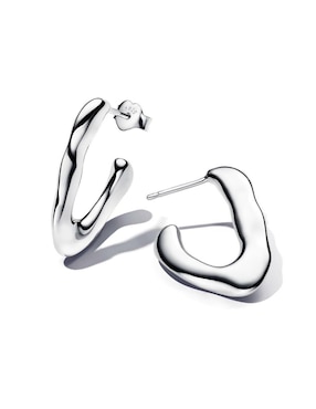 Aretes Cortos Pandora Essence De Plata P925 Acabado Pulido