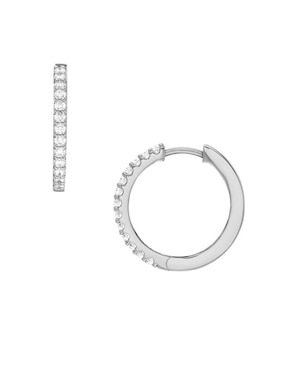Aretes de aro ciruculares Fossil con acabado brillante cristal