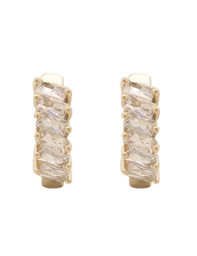 Aretes redondos Oro Angelus con acabado brillante zirconia