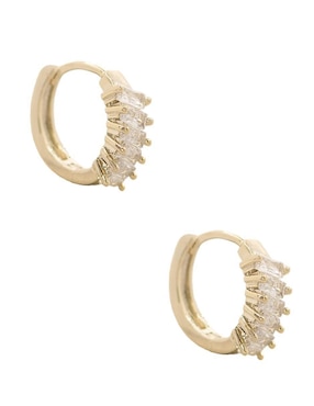 Aretes redondos Oro Angelus con acabado brillante zirconia