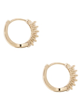 Aretes redondos Oro Angelus con acabado brillante zirconia