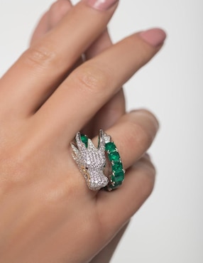 Anillo Gladkova Joyería P 925 de plata esmeralda brillante