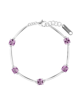 Brazalete Brosway De Plata P925 Fancy Vibrant Pink Con Acabado Brillante