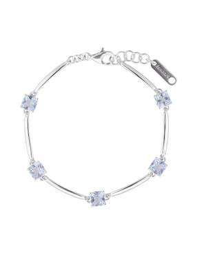 Brazalete Brosway De Plata P925 Fancy Cloud Light Blue Con Acabado Pulido