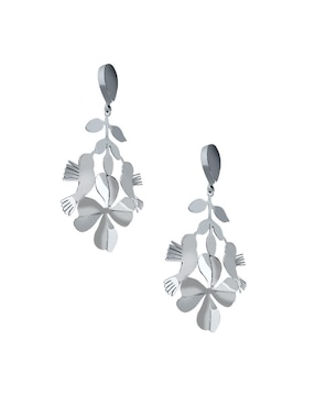Aretes de colibrí Enrique Garcia Frida de plata P 925 con acabado plateado swarovski