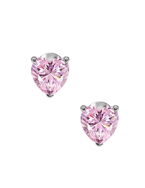 Broqueles de corazón Gladkova Joyería de plata P 925 con acabado plateado zirconia