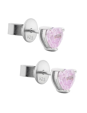 Broqueles de corazón Gladkova Joyería de plata P 925 con acabado plateado zirconia