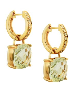 Aretes cuadrados Gladkova Joyería de oro con acabado brillante amatista