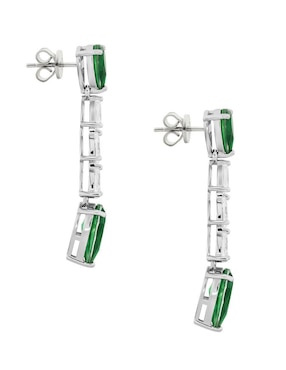 Aretes de gota Gladkova Joyería de plata P 925 con acabado plateado esmeralda