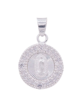 Dije redondo Boscaini virgen de guadalupe de plata P 925