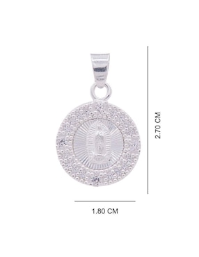 Dije redondo Boscaini virgen de guadalupe de plata P 925