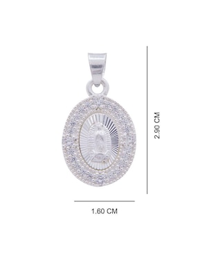 Dije ovalada Boscaini virgen de guadalupe de plata P 925