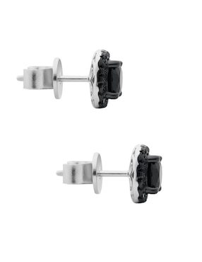 Broqueles cuadrados Gladkova Joyería de plata P 925 con acabado brillante ónix