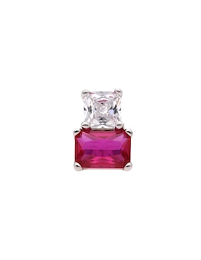 Arete Corto Brosway Fancy Passion Ruby De Plata P925 Acabado Brillante Zirconia