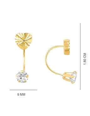 Broqueles de corazón Oro Angelus de oro con acabado brillante zirconia