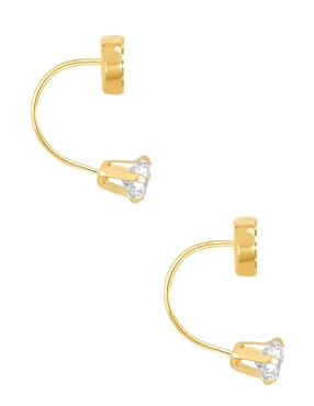Broqueles de corazón Oro Angelus de oro con acabado brillante zirconia